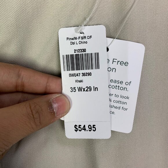 NEW L.L.‎ Bean Mens Wrinkle-Free Cotton Chino Pants Khaki 35Wx29L - Picture 3 of 10
